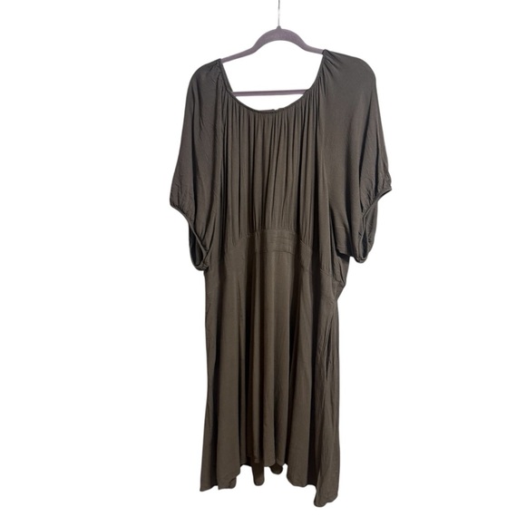 Torrid Taupe Mini Rayon Slub Puff Sleeve Skater Dress Size 3X - Picture 8 of 8